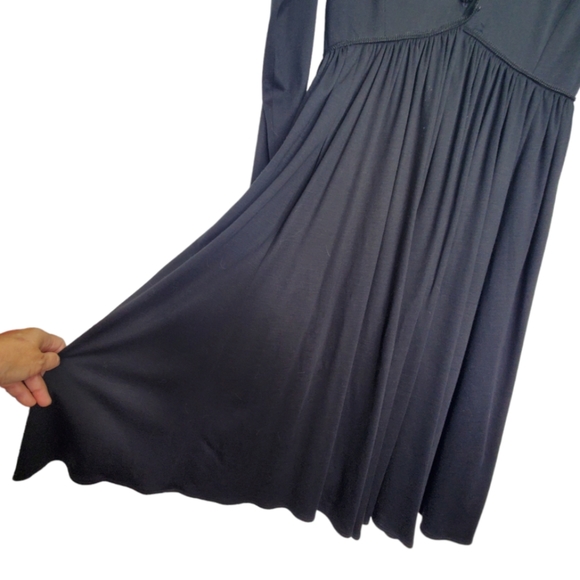 ALBERT NIPON Vintage Wool Blend Long Sleeve Fitted LBD Sz 4 Dress - Picture 6 of 11